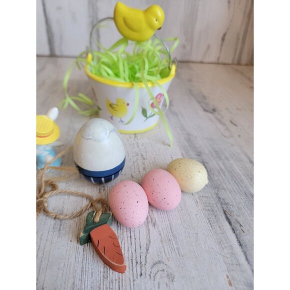 Unique‎ Easter variety basket Bunny eggs home decor set figure - Picture 10 of 11
